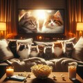 映画鑑賞する猫 8枚目