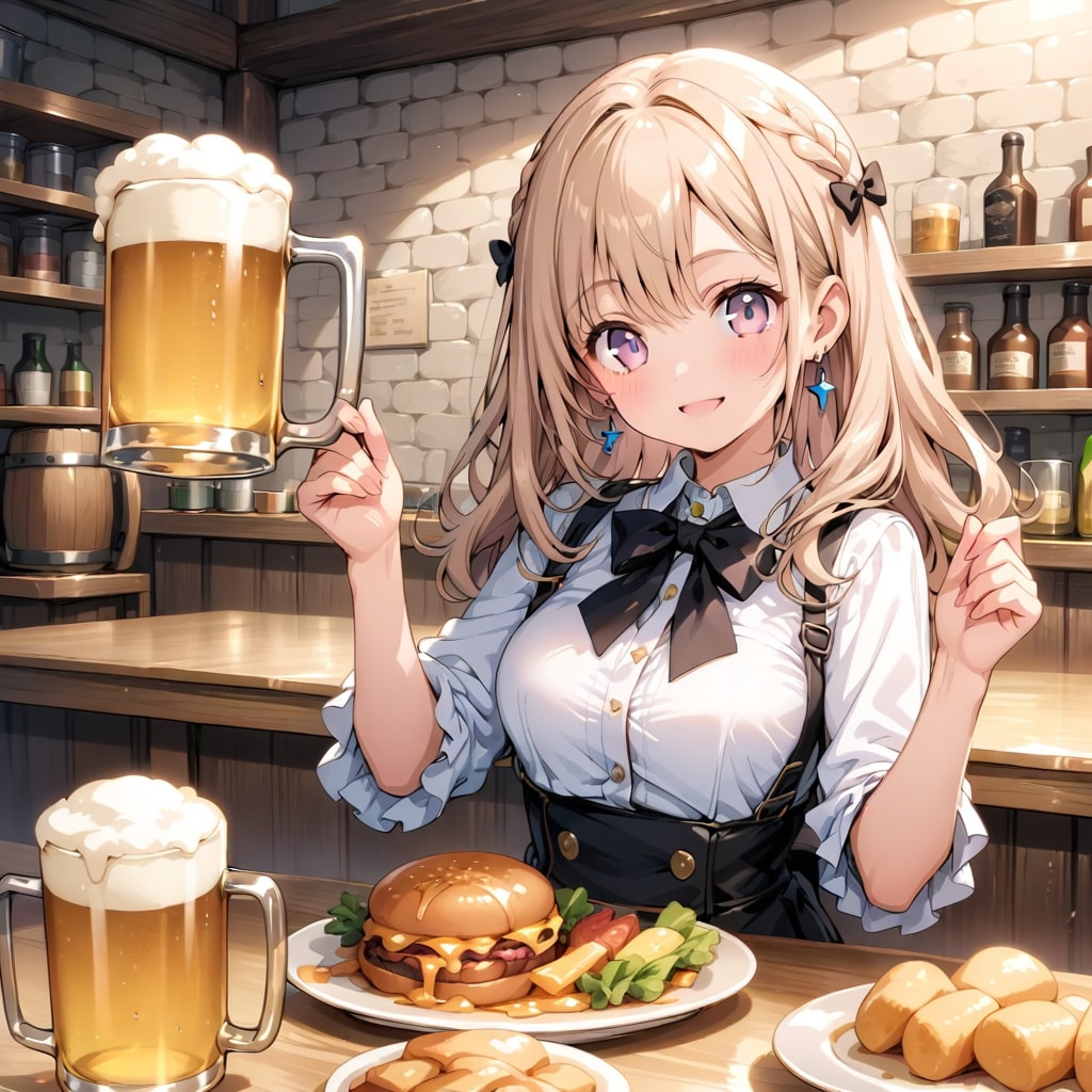 8/25ビールジョッキでちちぷ～い‼ | の人気AIイラスト・グラビア