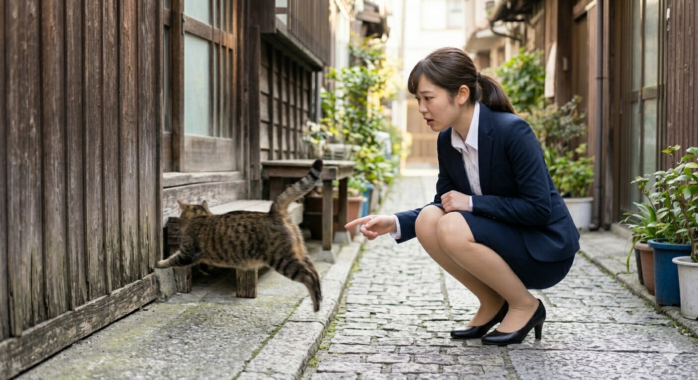 近所の猫にまだ覚えてもらえなくて逃げられがち | の人気AIイラスト・グラビア