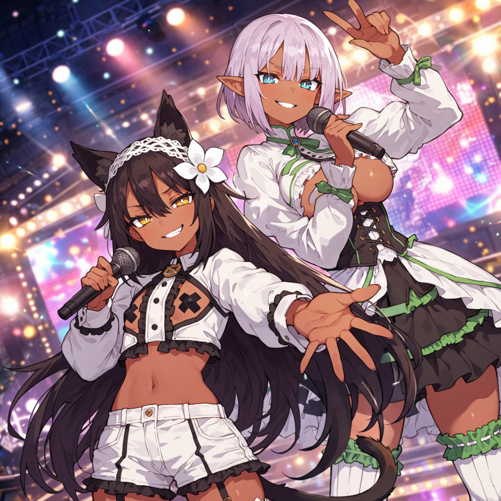 褐色コンビ -Idol outfit?!-