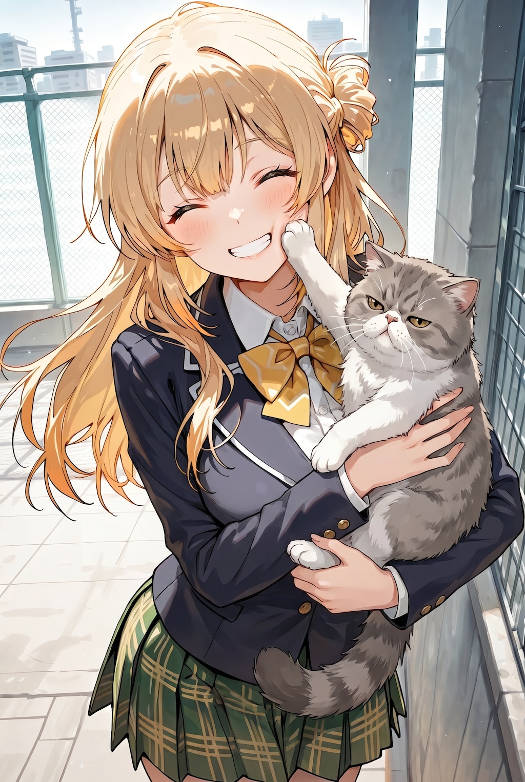 猫を抱く万里奈
