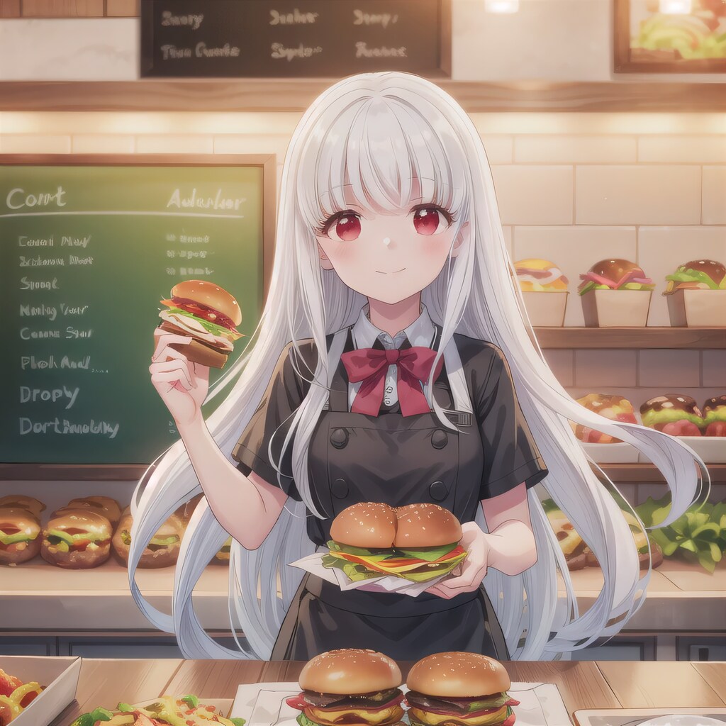 白髪ロングでクルーの少女４