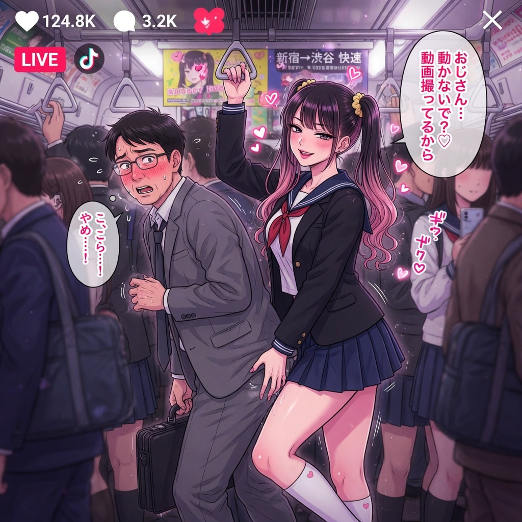 おじさん、TikToker女子高生から痴漢行為にあう