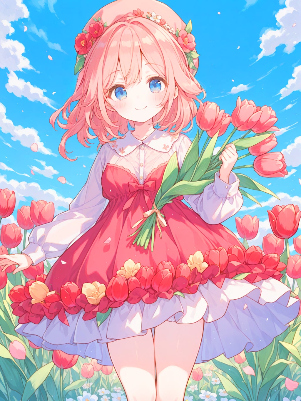 小春日和のチューリップ畑