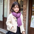 ダッフルコートの美女と買い物 9枚目