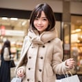 ダッフルコートの美女と買い物 6枚目