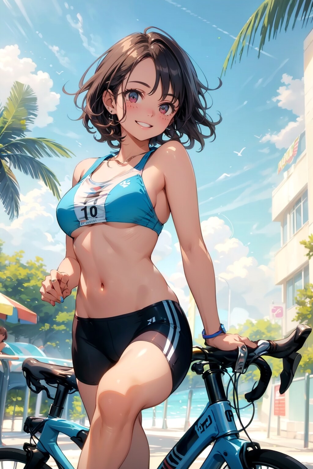 リゾート地のテニスコートで
