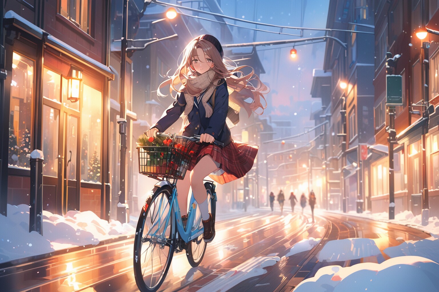 自転車で疾走する少女 | の人気AIイラスト・グラビア