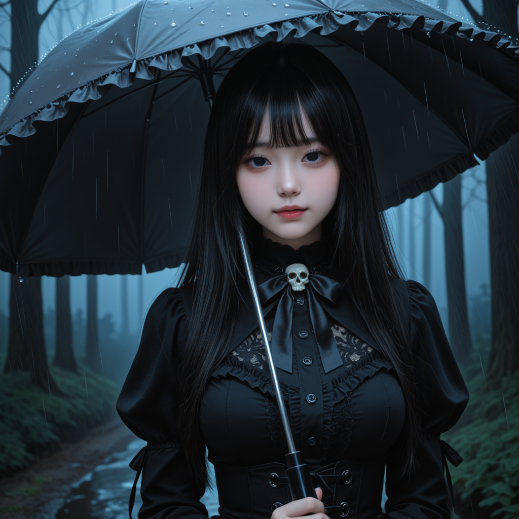 雨、森