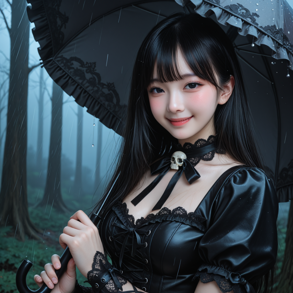 雨、森