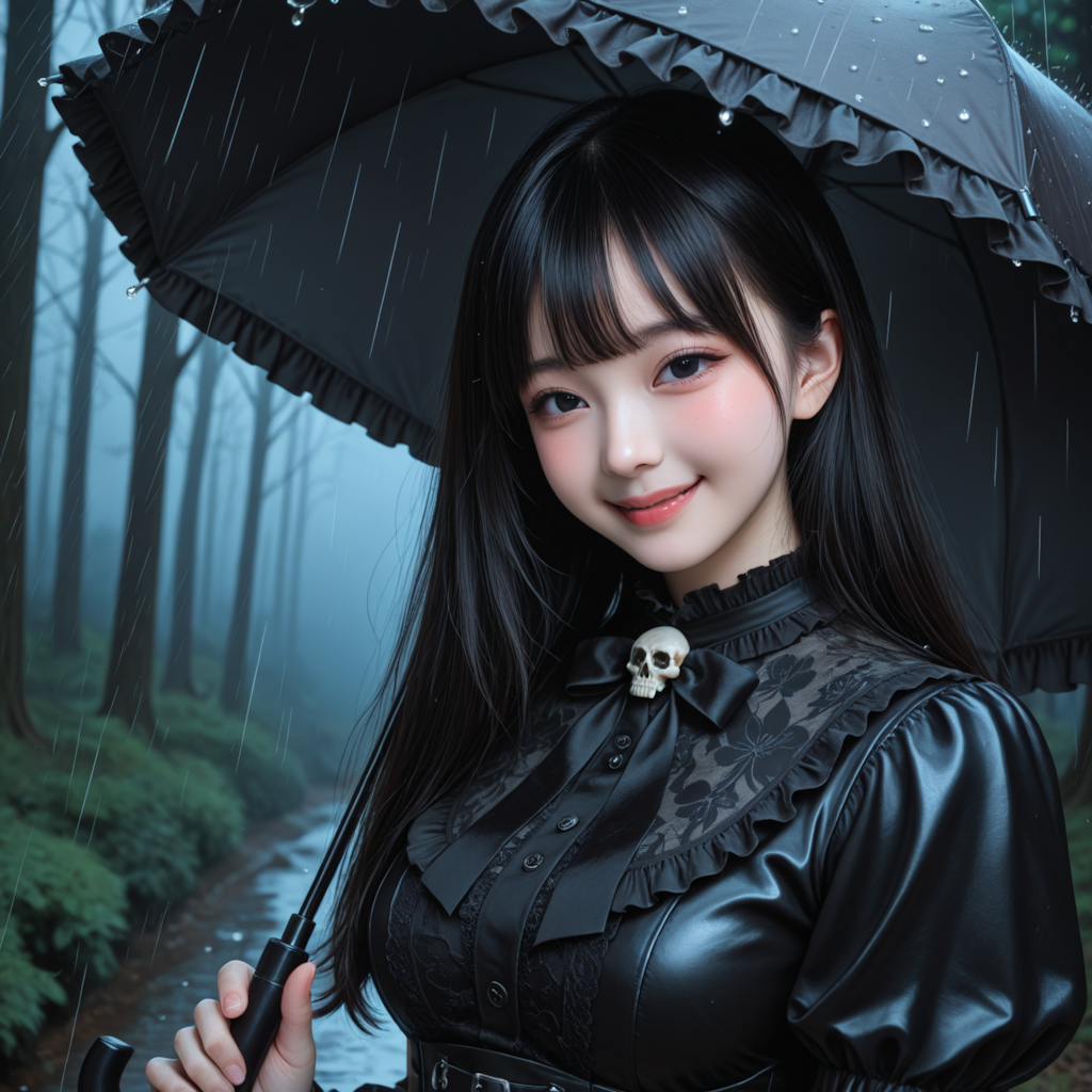雨、森