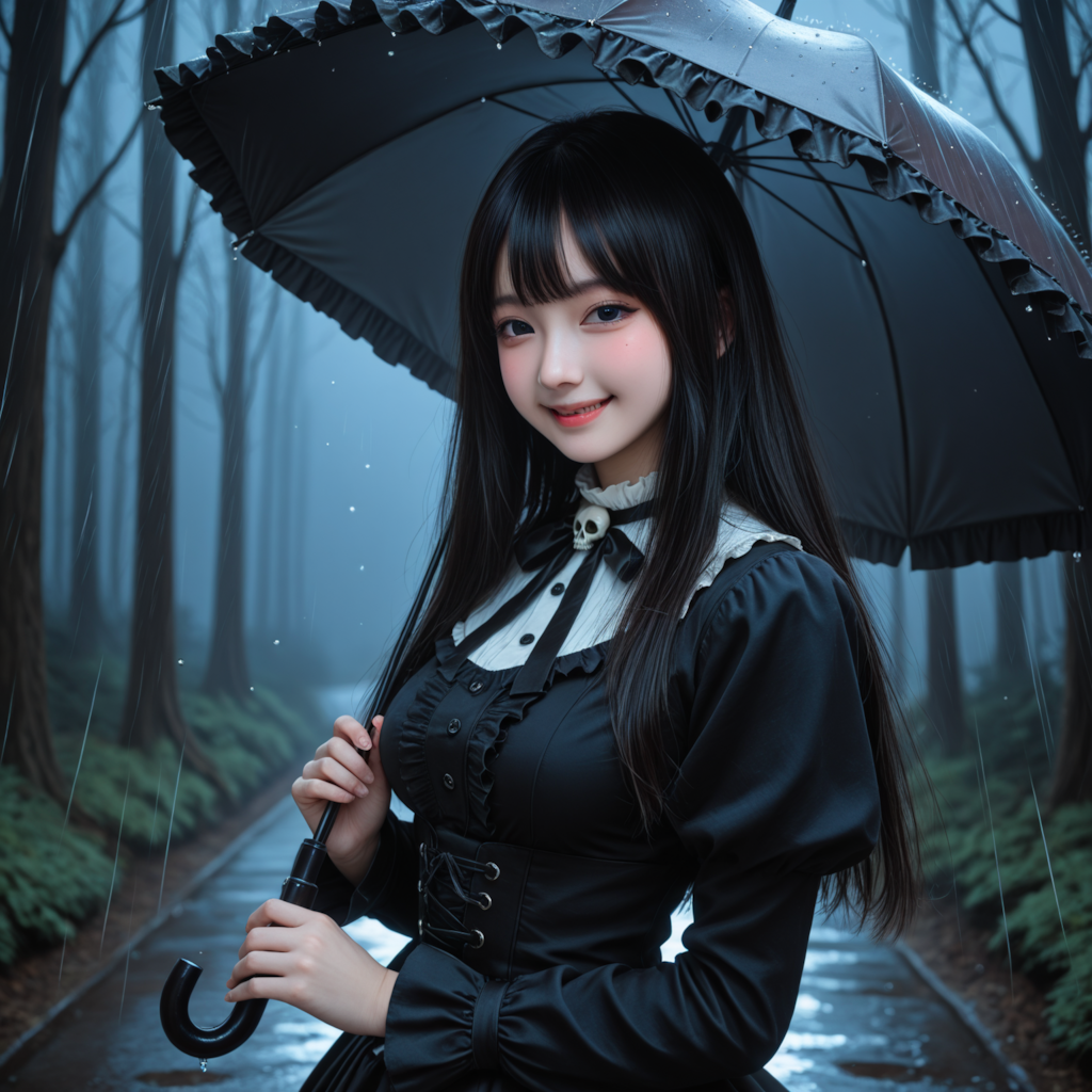 雨、森