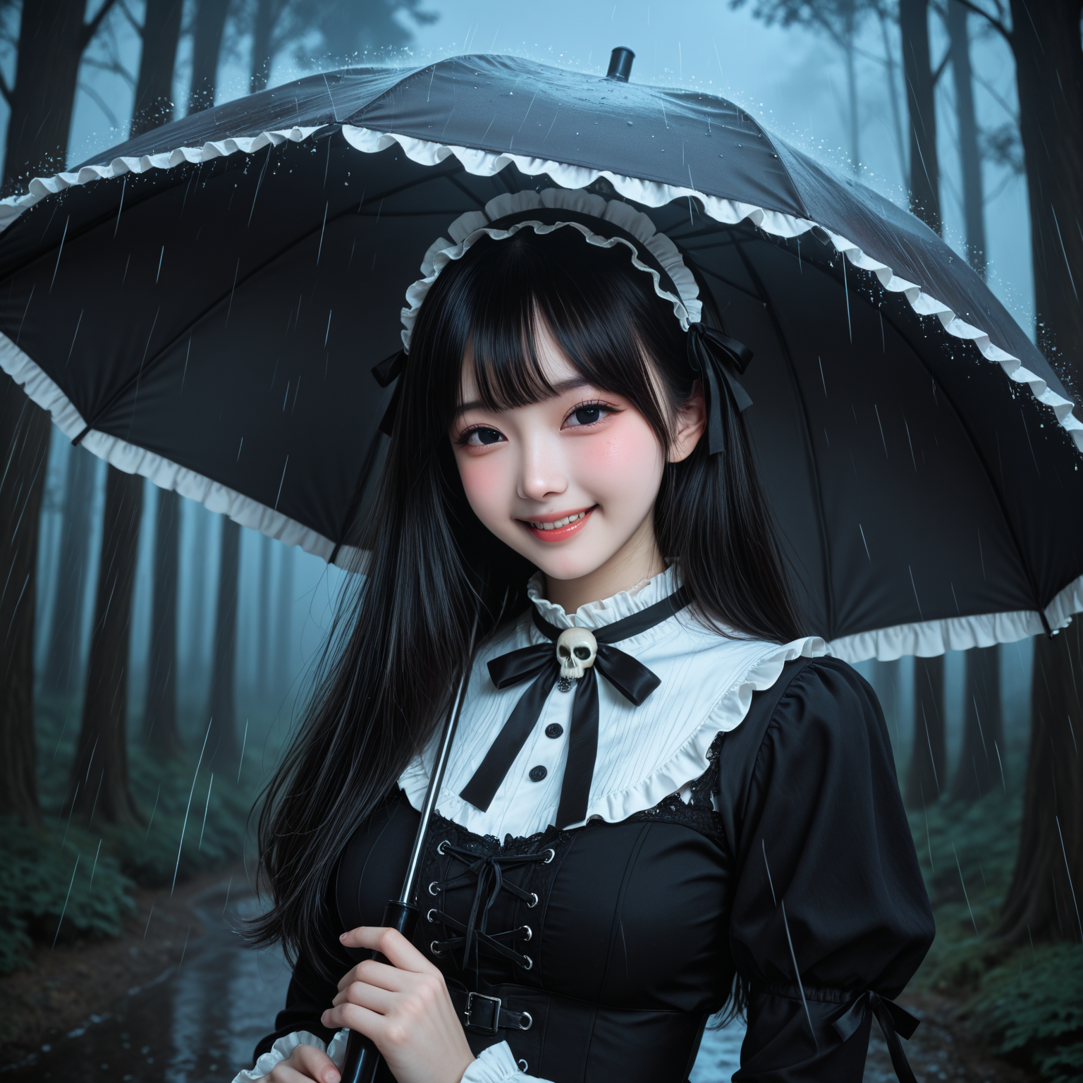 雨、森