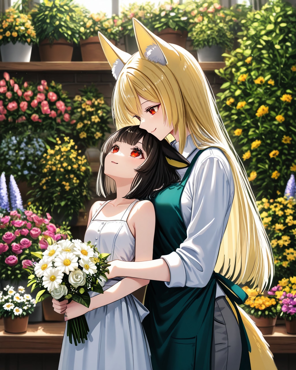 企画参加絵「けもみみ花屋」