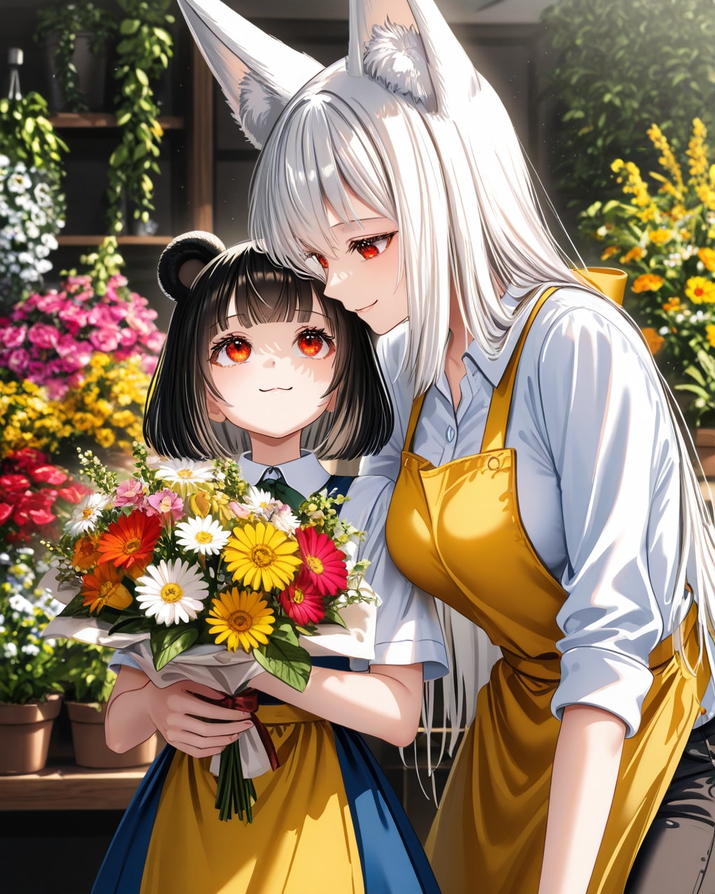 企画参加絵「けもみみ花屋」