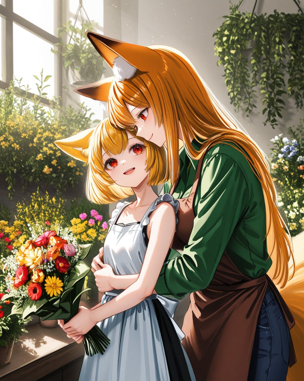 企画参加絵「けもみみ花屋」