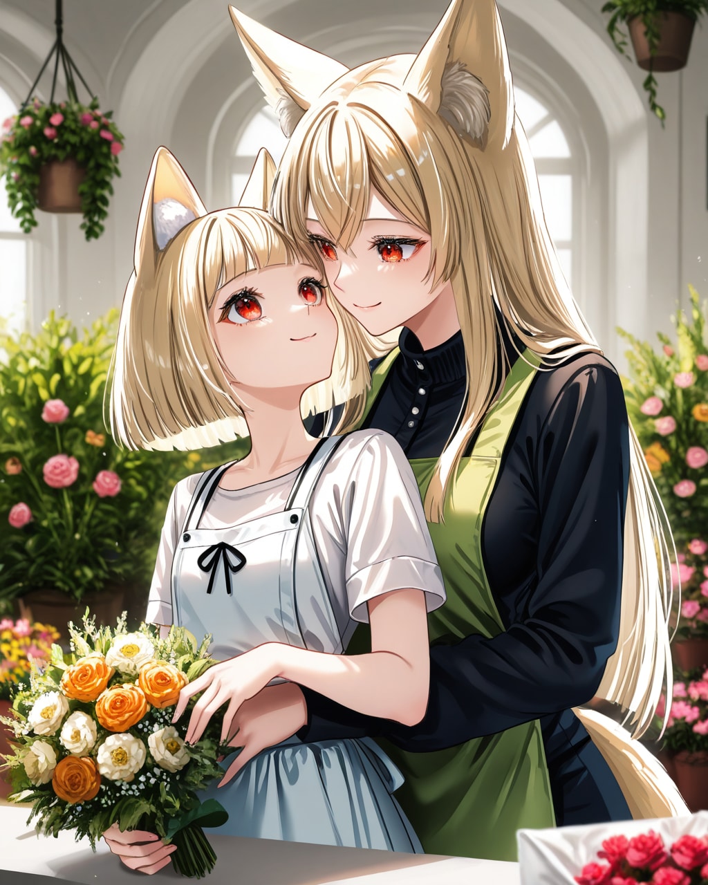 企画参加絵「けもみみ花屋」