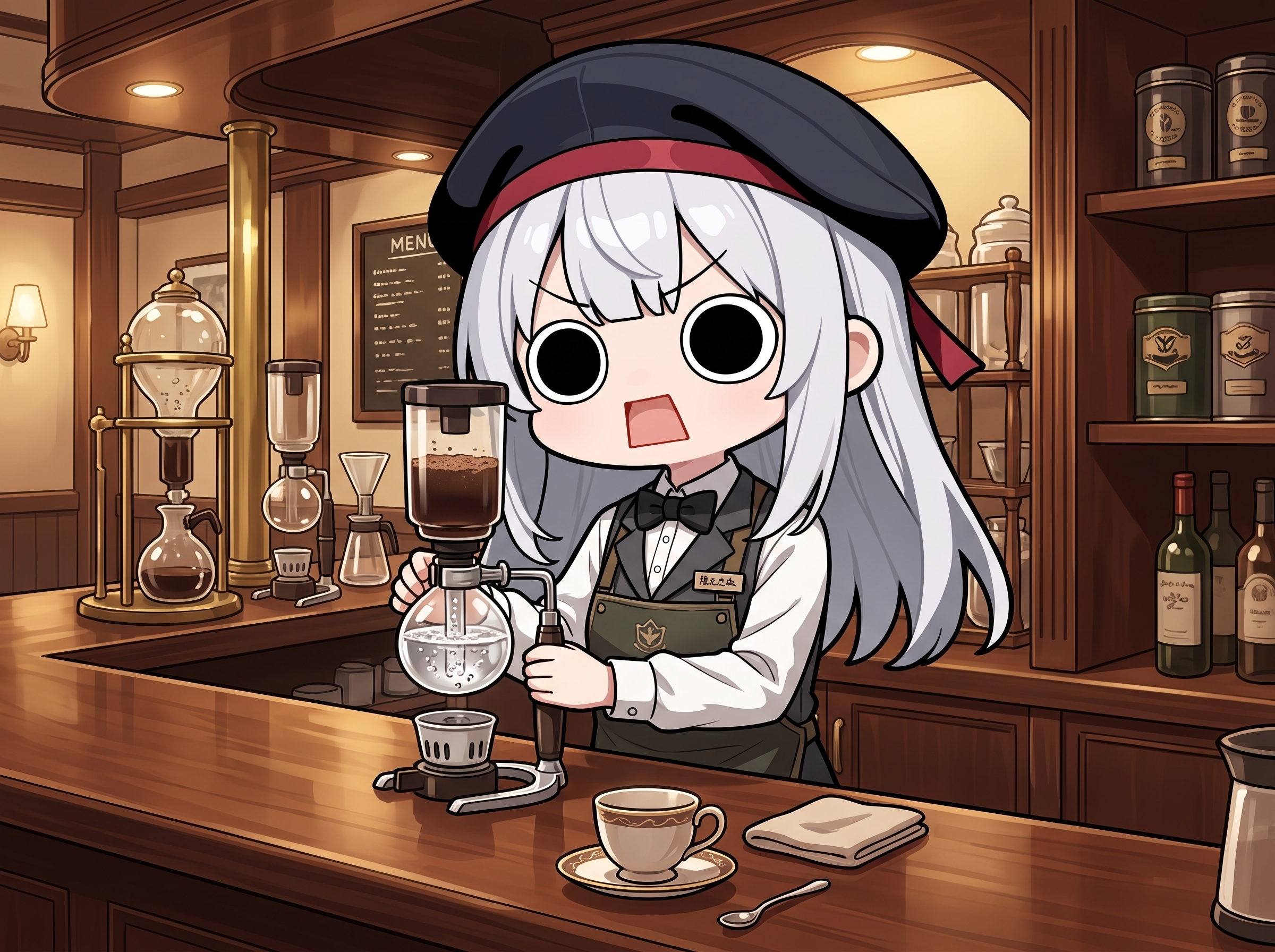 珈琲を淹れるバリスタえらいこっちゃ嬢 | の人気AIイラスト・グラビア