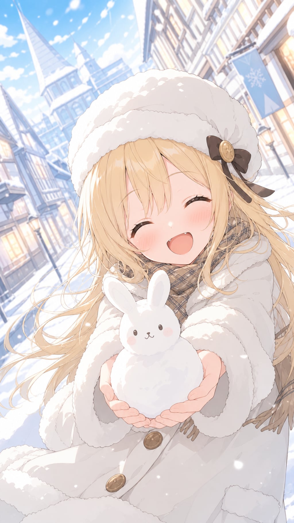 うさぎ雪だるま