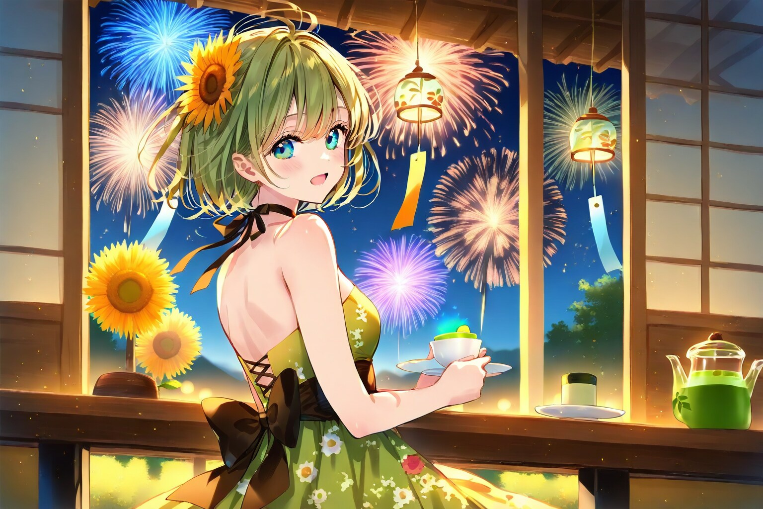 緑茶の擬人化 | の人気AIイラスト・グラビア