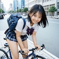 自転車で登校です 3枚目
