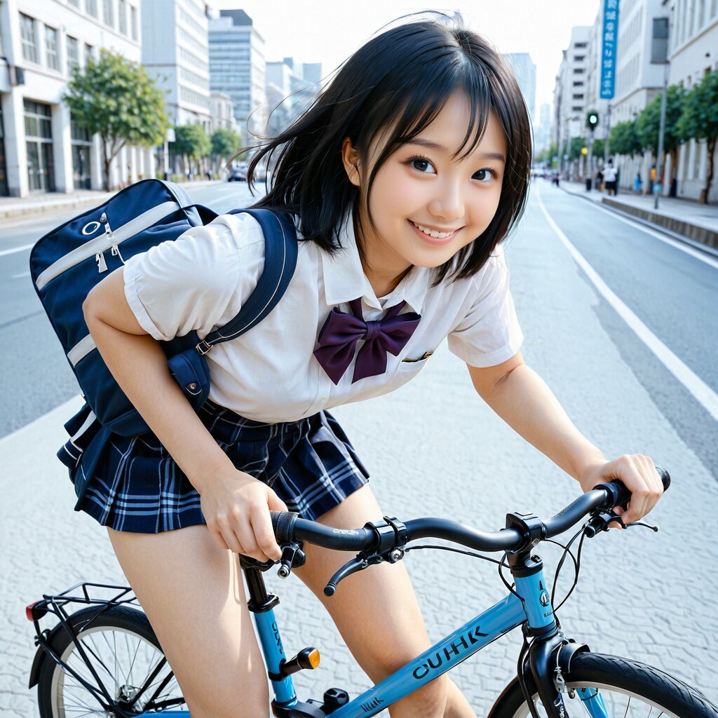 自転車で登校です