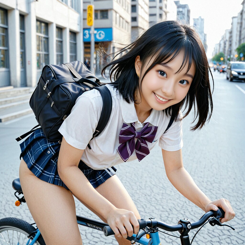 自転車で登校です