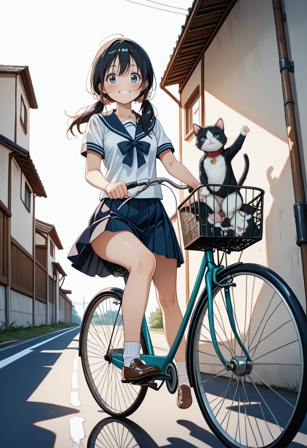 猫ちゃんと登校です♡