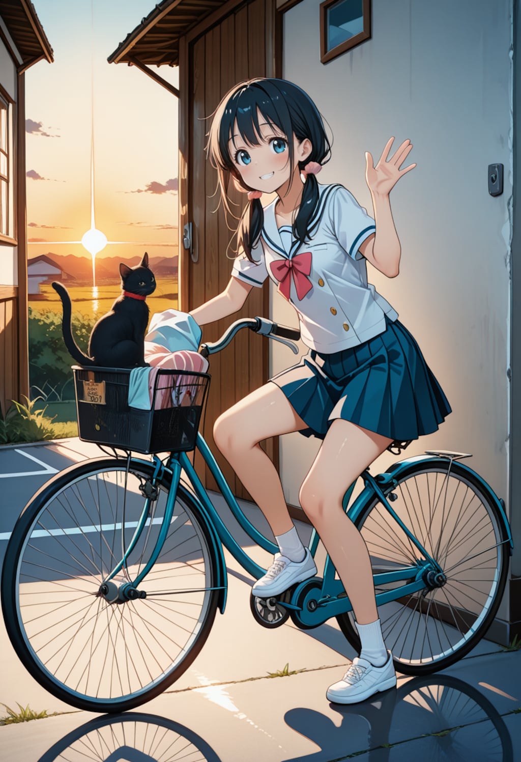 猫ちゃんと登校です♡