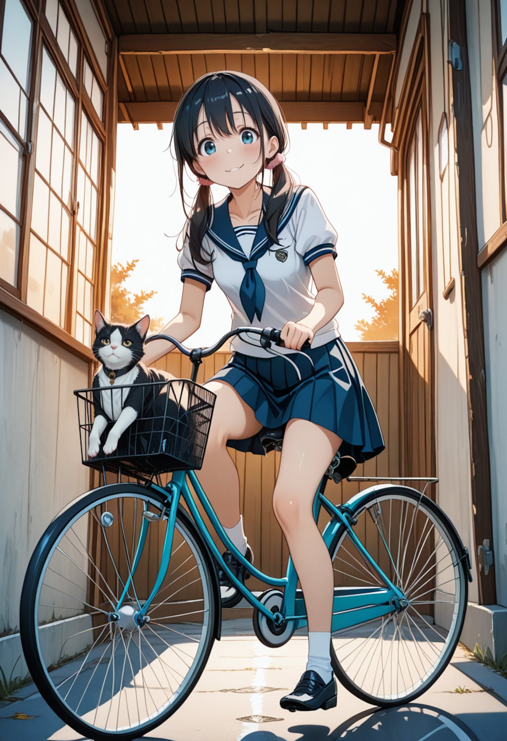 猫ちゃんと登校です♡