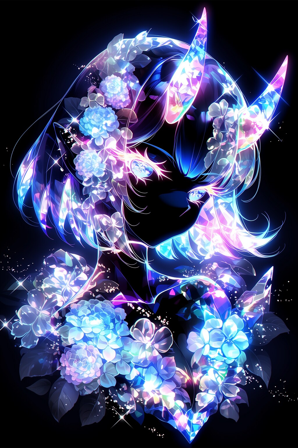 アジサイと鬼娘