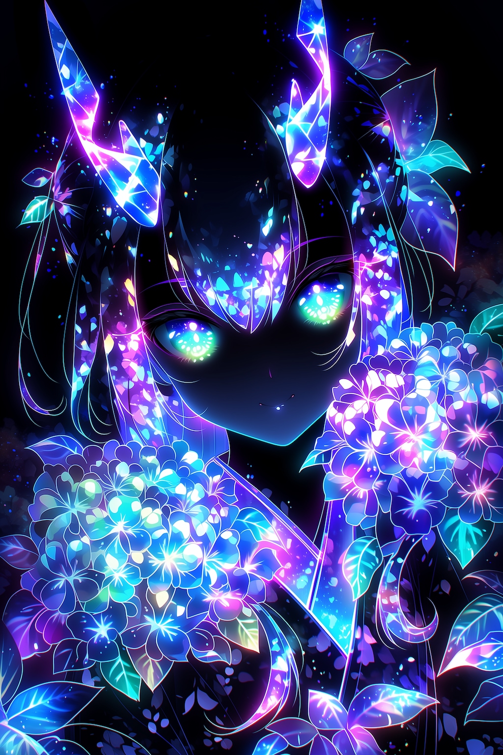 アジサイと鬼娘