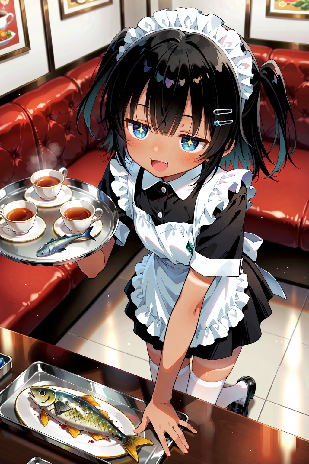 コーヒーと魚を運ぶこなつちゃん