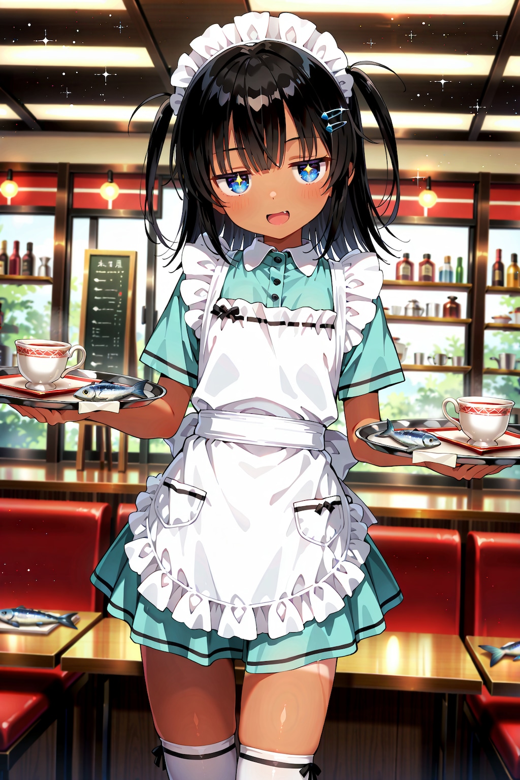 コーヒーと魚を運ぶこなつちゃん