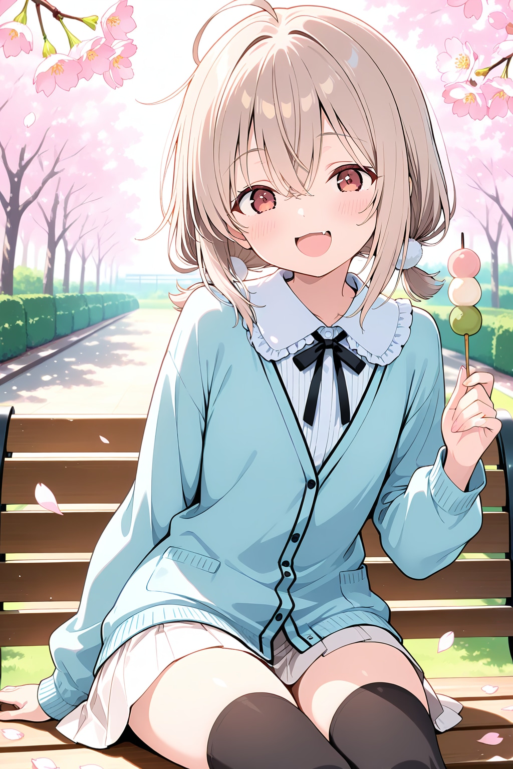 花より団子、団子より……ユナちゃん！　#子犬系女子 | の人気AIイラスト・グラビア