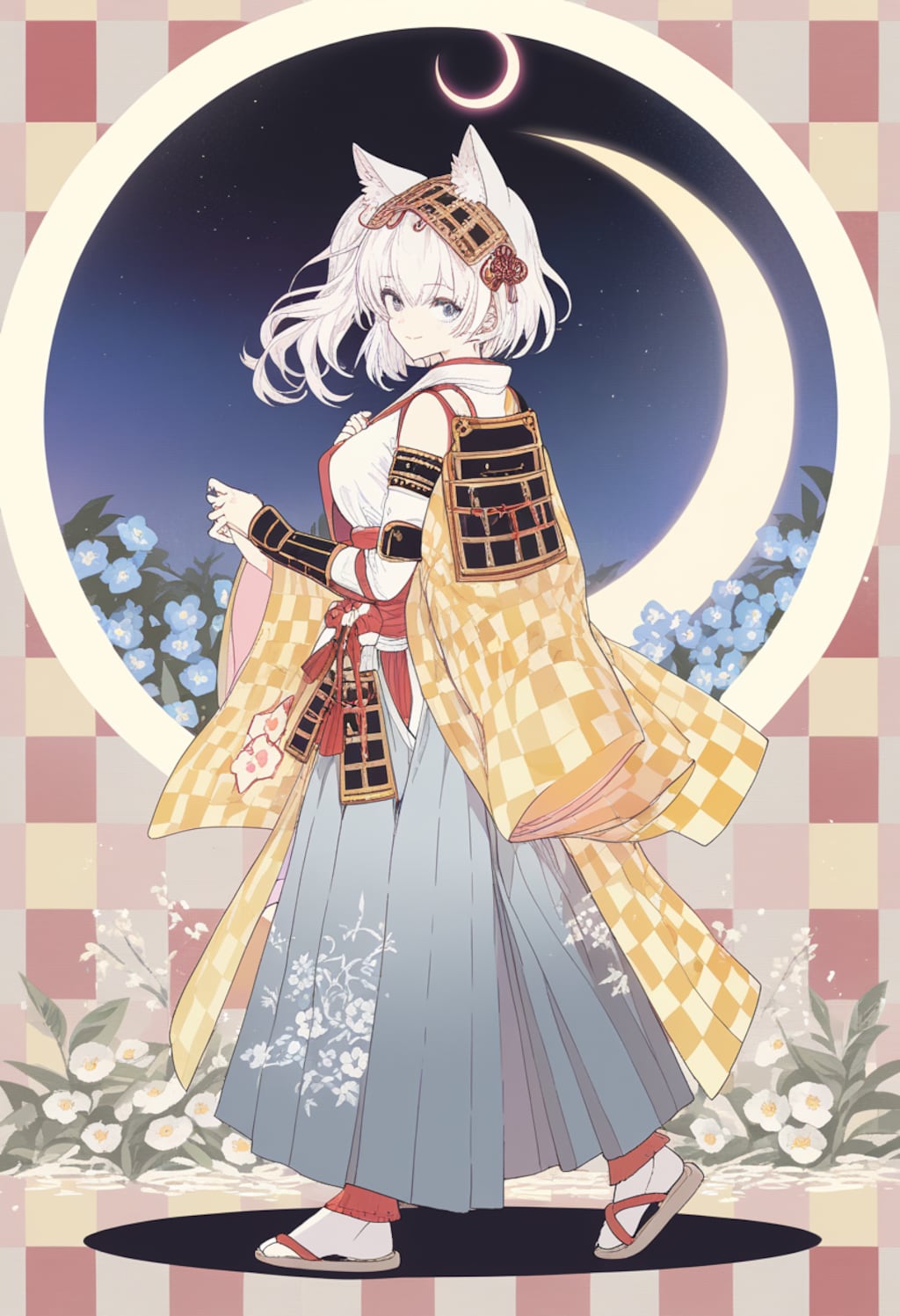 ケモ耳和装の美少女