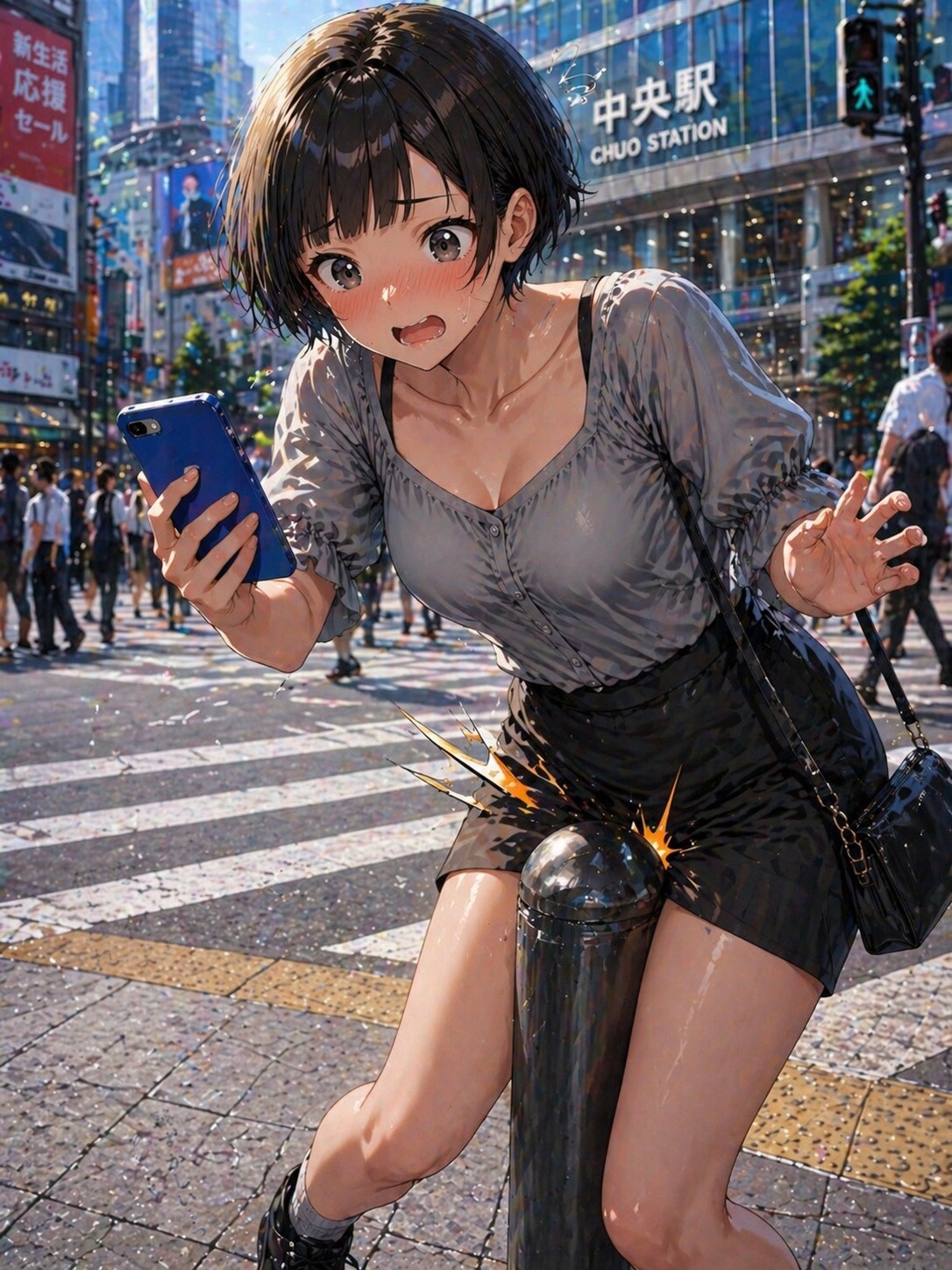 スマホ歩き注意！