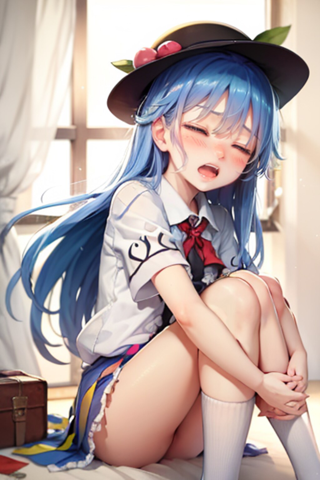 ノーパンで三角座り