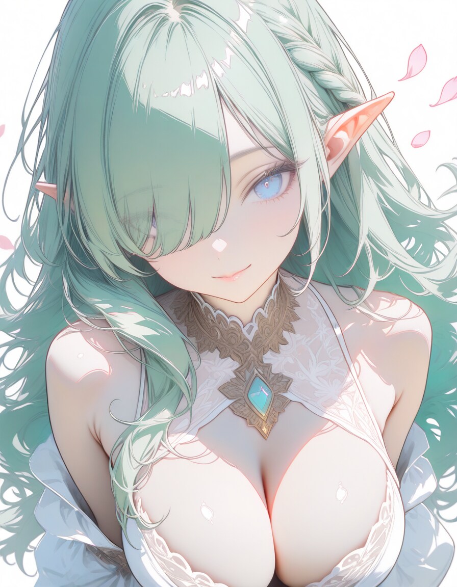 緑髪のエルフのお姉さんXL | の人気AIイラスト・グラビア