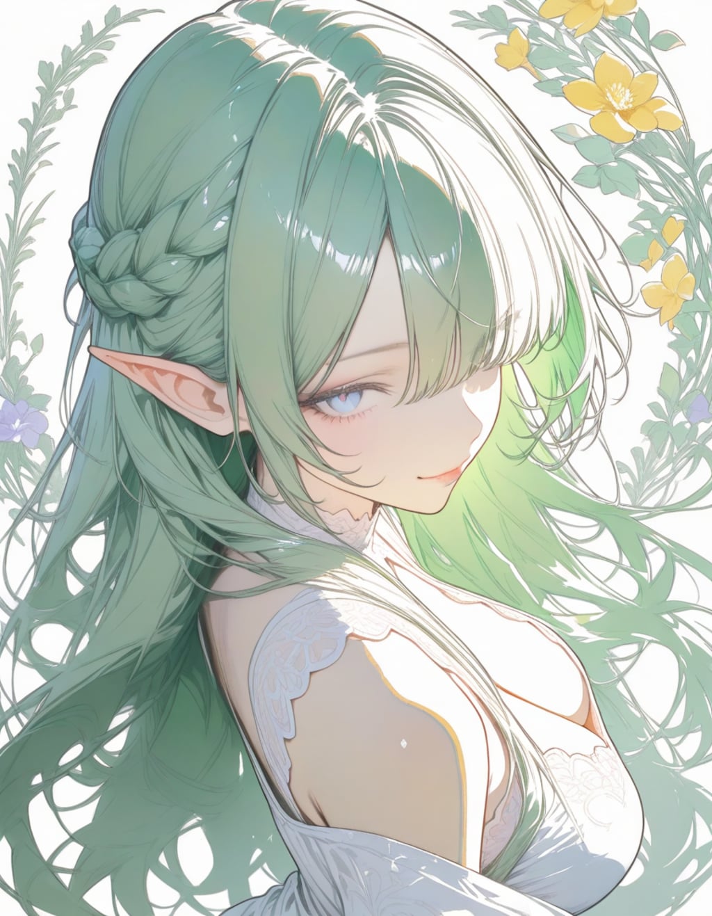 緑髪のエルフのお姉さんXL