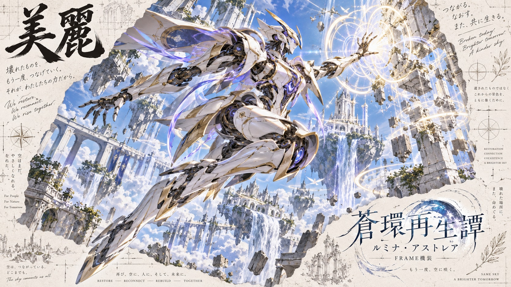 Lumina Astra: The Blue Rebirth Saga  A breathtaking visualization of 'Frame Attire Lumina Astra' fro | の人気AIイラスト・グラビア