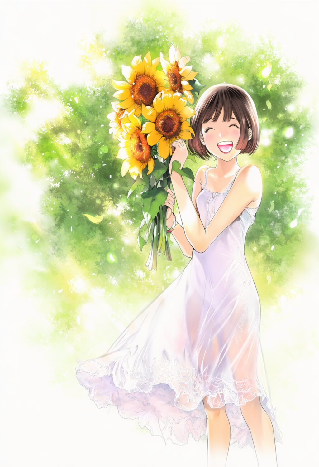 ひまわりと笑顔