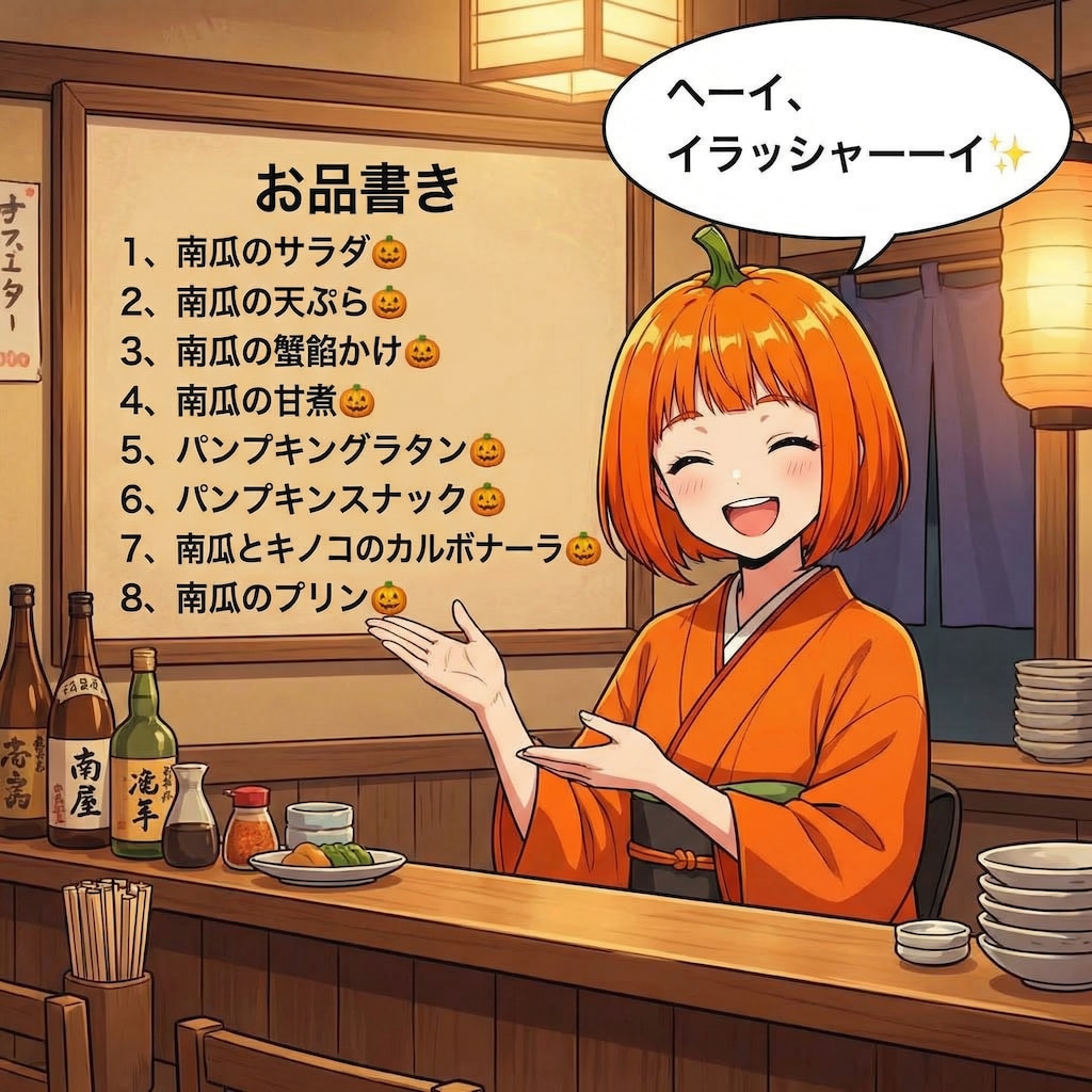 お品書きが南瓜だらけの居酒屋