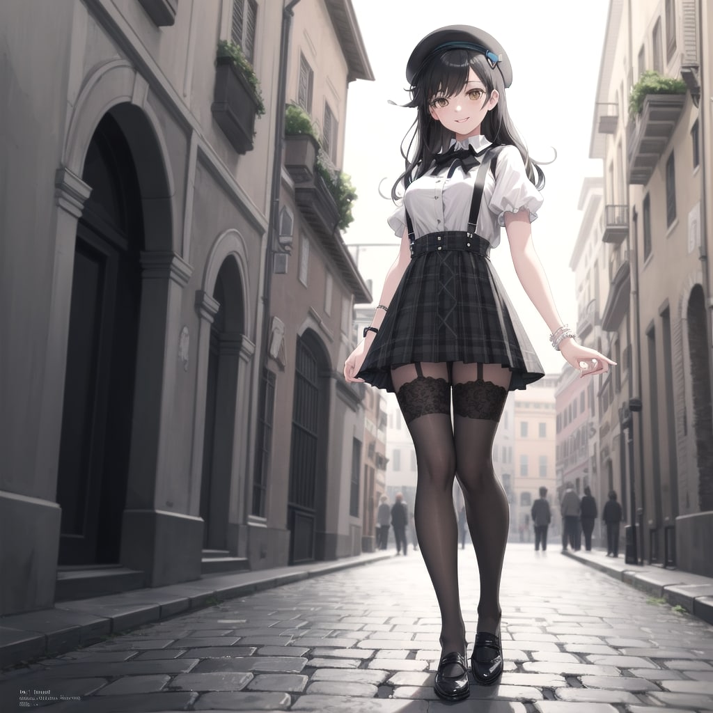 賑わうローマの街を歩く女の子 | の人気AIイラスト・グラビア