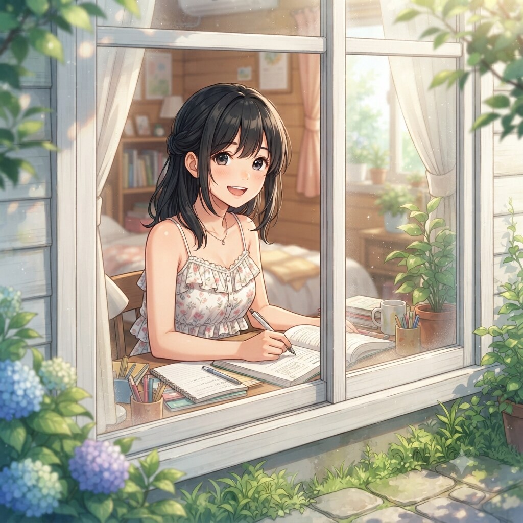 窓越しの少女