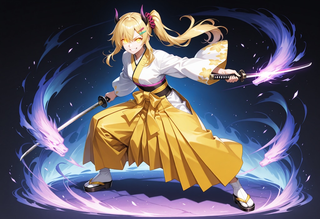 狼鬼火と二刀流女鬼高生さん