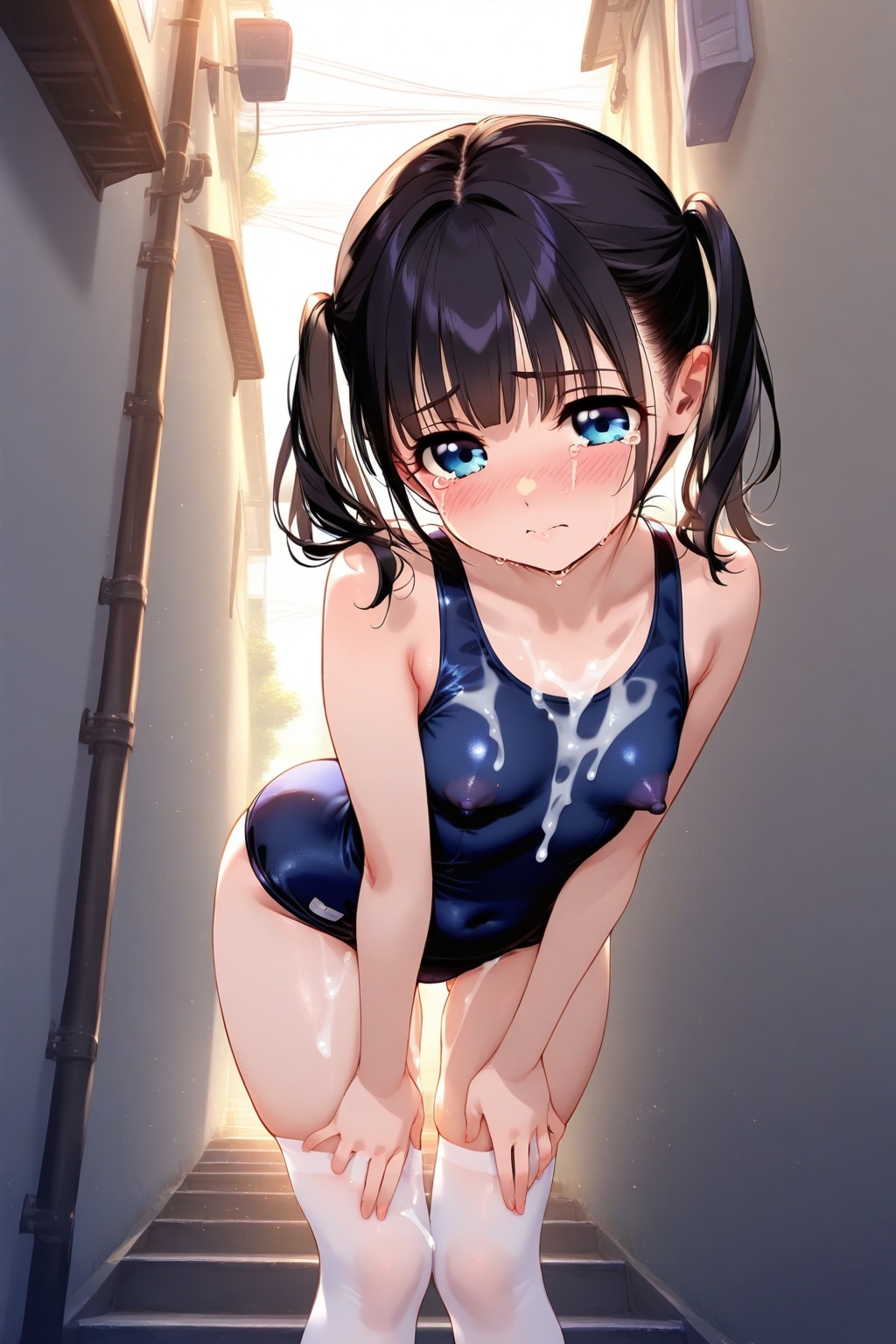 紺と白のコントラスト