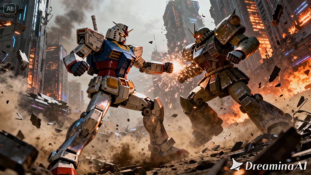 モビルスーツで格闘