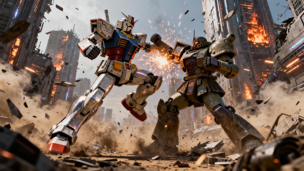 モビルスーツで格闘