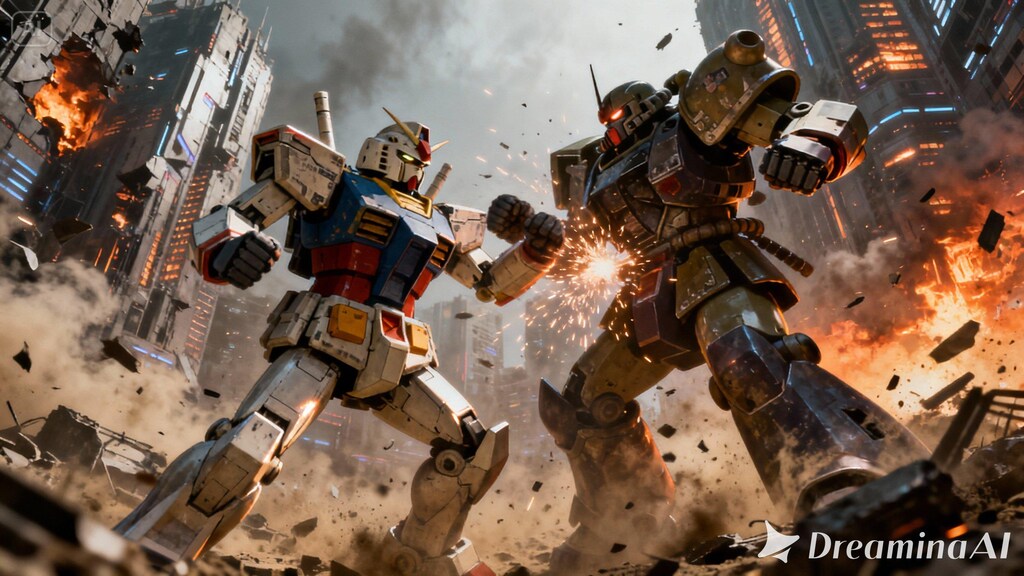 モビルスーツで格闘